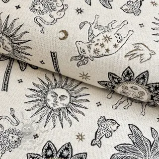 Dekorationstyg jacquard Pygmalion ecru noir