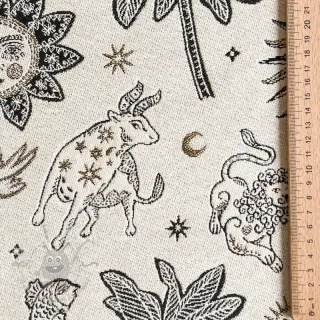 Dekorationstyg jacquard Pygmalion ecru noir