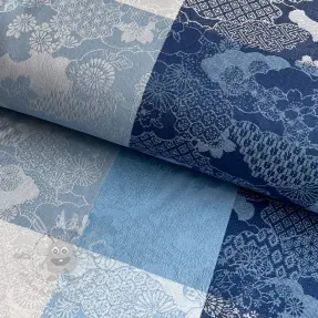 Dekorationstyg FRENCH TABLE CLOTH JACQUARD Niwa allover indigo