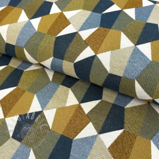 Dekorationstyg jacquard Mustang blue