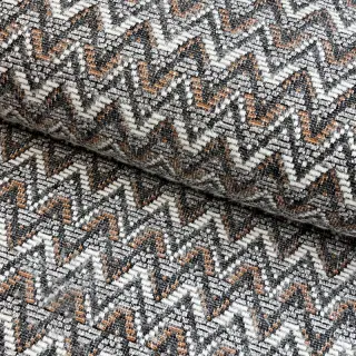 Stickat tyg jacquard Comfilia Zigzag wavy brown