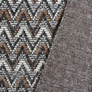 Stickat tyg jacquard Comfilia Zigzag wavy brown