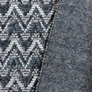 Stickat tyg jacquard Comfilia Zigzag wavy blue