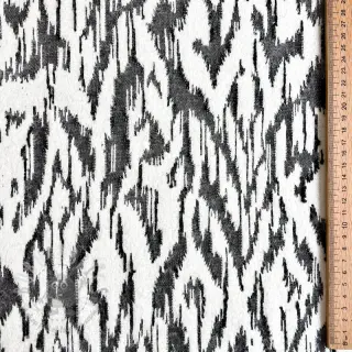 Stickat tyg jacquard Comfy Blurry Ikat grey