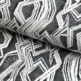 Stickat tyg jacquard Comfy Broken checks black
