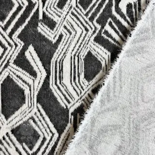 Stickat tyg jacquard Comfy Broken checks black