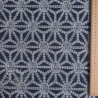 Dekorationstyg jacquard Bong marine