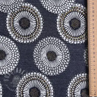 Dekorationstyg jacquard Jojoba marine