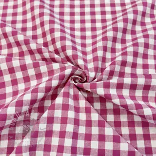 Bomullstyg Check fuchsia