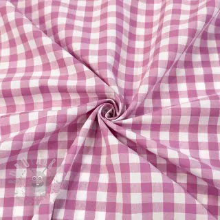 Bomullstyg Check pink