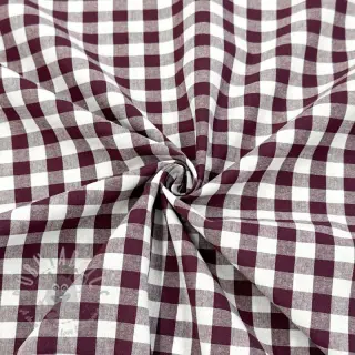 Bomullstyg Check aubergine