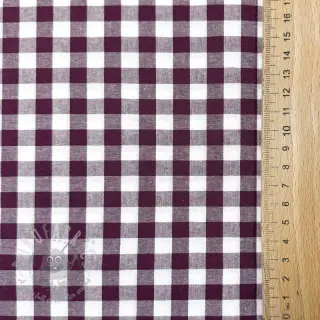 Bomullstyg Check aubergine