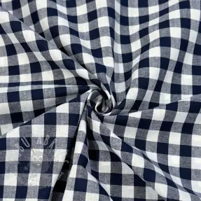 Bomullstyg Check navy
