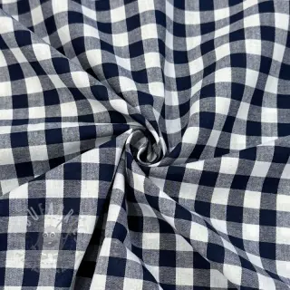 Bomullstyg Check navy