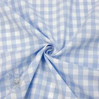 Bomullstyg Check light blue