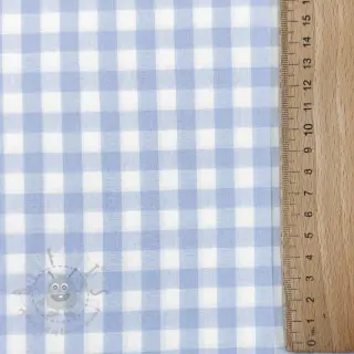 Bomullstyg Check light blue