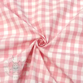 Bomullstyg Check rosa
