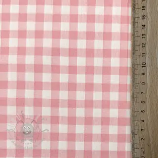 Bomullstyg Check rosa