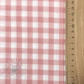 Bomullstyg Check old rose