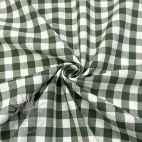 Bomullstyg Check dark green