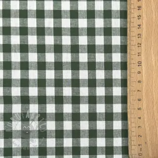 Bomullstyg Check dark green