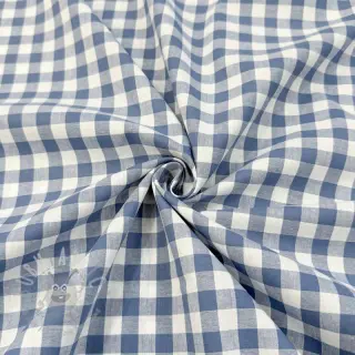 Bomullstyg Check blue