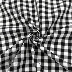 Bomullstyg Check black