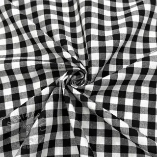 Bomullstyg Check black