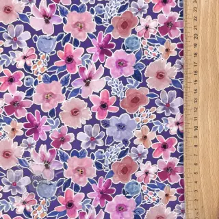 Bomullstyg Significant flowers purple digital print