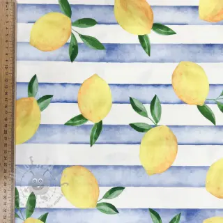 Dekorationstyg Lemons blue digital print