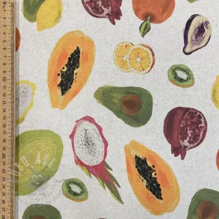 Dekorationstyg Linenlook Fruit digital print