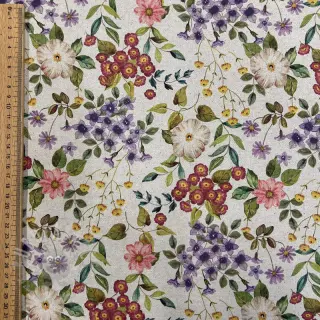 Dekorationstyg Linenlook Flowers meadow digital print