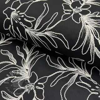 Bomullstyg EMBROIDERY GABARDINE Luana black