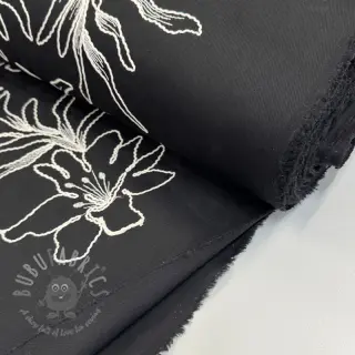 Bomullstyg EMBROIDERY GABARDINE Luana black