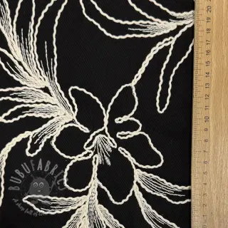 Bomullstyg EMBROIDERY GABARDINE Luana black
