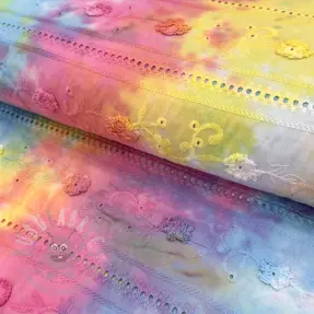 Bomullstyg EMBROIDERY Tie dye Della design B
