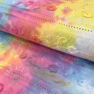 Bomullstyg EMBROIDERY Tie dye Della design B