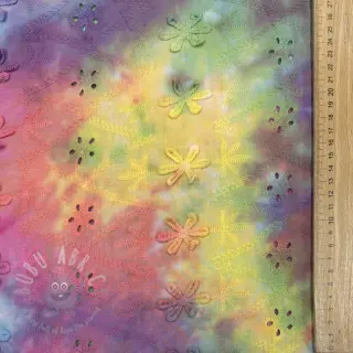 Bomullstyg EMBROIDERY Tie dye Della design A