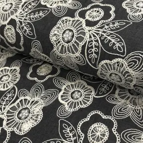 Bavlnená látka JEANS EMBROIDERY Niva design C