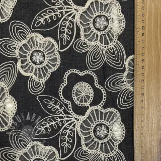 Bomullstyg JEANS EMBROIDERY Niva design C