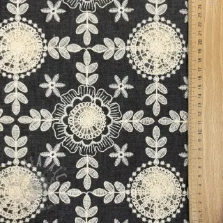 Bomullstyg JEANS EMBROIDERY Niva design D