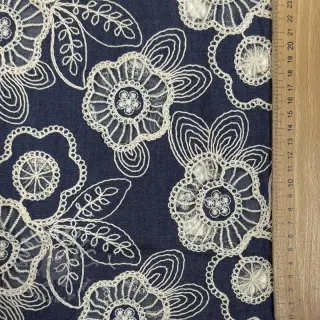 Bomullstyg JEANS EMBROIDERY Niva design Och