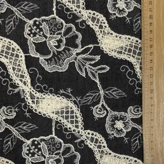 Bavlnená látka JEANS EMBROIDERY Flora design E