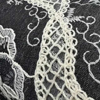 Bomullstyg JEANS EMBROIDERY Flora design E