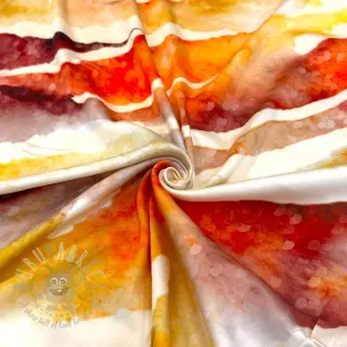 Viskos SATIN Chloe red digital print