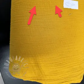Dubbelgasväv/muslin ochre 2:a sortering