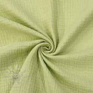 Dubbelgasväv/muslin soft green ORGANIC