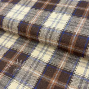 Bomullstyg YARN DYED CHECK BRUSHED brown