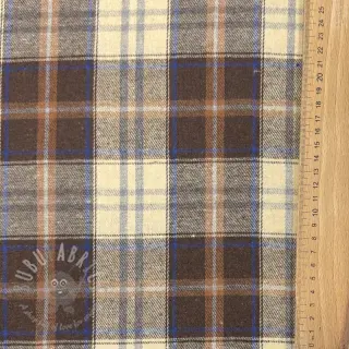 Bomullstyg YARN DYED CHECK BRUSHED brown
