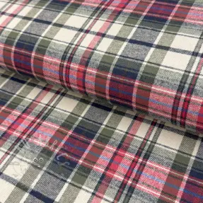 Bomullstyg YARN DYED CHECK BRUSHED pickle